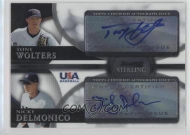 2010 Bowman Sterling - USA Baseball Dual Autographs #BSDA-1 - Tony Wolters, Nicky Delmonico