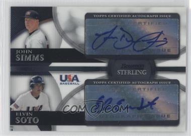 2010 Bowman Sterling - USA Baseball Dual Autographs #BSDA-10 - John Simms, Elvin Soto