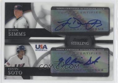 2010 Bowman Sterling - USA Baseball Dual Autographs #BSDA-10 - John Simms, Elvin Soto