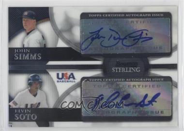 2010 Bowman Sterling - USA Baseball Dual Autographs #BSDA-10 - John Simms, Elvin Soto