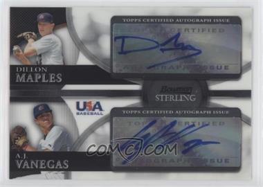 2010 Bowman Sterling - USA Baseball Dual Autographs #BSDA-6 - Dillon Maples, A.J. Vanegas