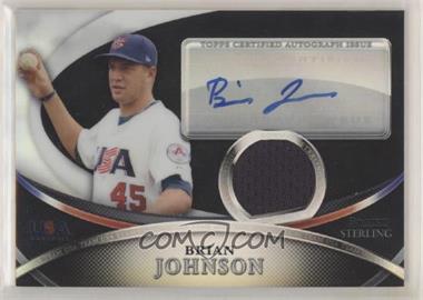 2010 Bowman Sterling - USA Baseball Relics - Black Refractor Autographs #USAR-30 - Brian Johnson /25