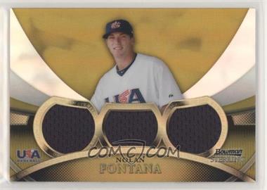 2010 Bowman Sterling - USA Baseball Relics - Triple Gold Refractor #USAR-27 - Nolan Fontana /50