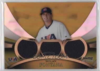 2010 Bowman Sterling - USA Baseball Relics - Triple Gold Refractor #USAR-27 - Nolan Fontana /50