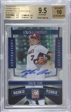 2010 Donruss Elite Extra Edition - [Base] - Aspirations Die-Cut Signatures #116 - Zack Cox /100 [BGS 9.5 GEM MINT]