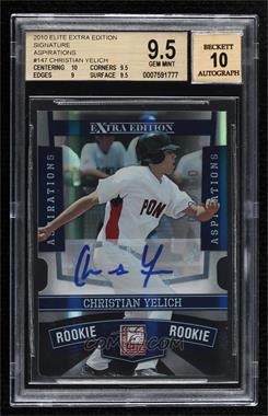 2010 Donruss Elite Extra Edition - [Base] - Aspirations Die-Cut Signatures #147 - Christian Yelich /100 [BGS 9.5 GEM MINT]