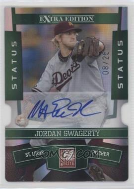 2010 Donruss Elite Extra Edition - [Base] - Status Emerald Die-Cut Signatures #72.2 - Jordan Swagerty (Magic Johnson Autograph Error) /25 [Misprint]