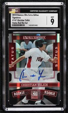 2010 Donruss Elite Extra Edition - [Base] - Status Red Die-Cut Signatures #147 - Christian Yelich /50 [CGC 9 Mint]