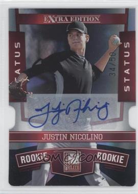 2010 Donruss Elite Extra Edition - [Base] - Status Red Die-Cut Signatures #169 - Justin Nicolino /50