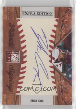 2010 Donruss Elite Extra Edition - Private Signings #28 - Zack Cox /99