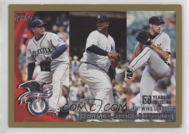 2010 Topps - [Base] - Gold #171 - League Leaders - Felix Hernandez, C.C. Sabathia, Justin Verlander /2010 [Poor to Fair]