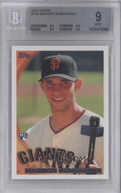 2010 Topps - [Base] #105 - Madison Bumgarner [BGS 9 MINT]