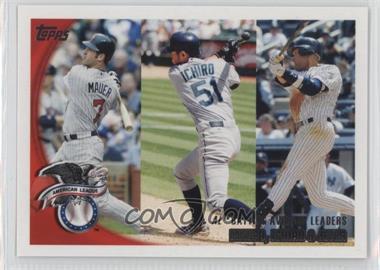 2010 Topps - [Base] #8 - League Leaders - Joe Mauer, Ichiro Suzuki, Derek Jeter