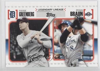 2010 Topps - Legendary Lineage #LL21 - Hank Greenberg, Ryan Braun