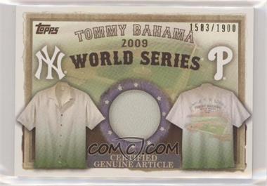 2010 Topps - Tommy Bahama World Series Shirt Swatch #HTA-TB - Tommy Bahama Shirt /1900