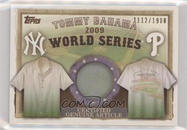 2010 Topps - Tommy Bahama World Series Shirt Swatch #HTA-TB - Tommy Bahama Shirt /1900