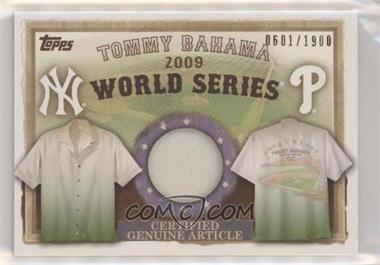 2010 Topps - Tommy Bahama World Series Shirt Swatch #HTA-TB - Tommy Bahama Shirt /1900