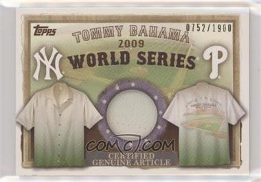 2010 Topps - Tommy Bahama World Series Shirt Swatch #HTA-TB - Tommy Bahama Shirt /1900