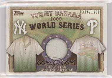 2010 Topps - Tommy Bahama World Series Shirt Swatch #HTA-TB - Tommy Bahama Shirt /1900