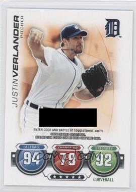 2010 Topps - Topps Attax Code Cards #_JUVE - Justin Verlander