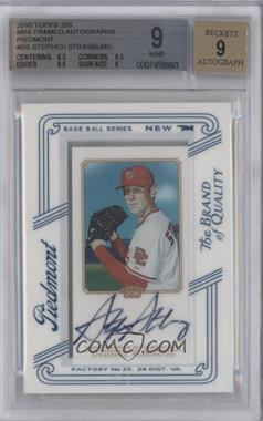 2010 Topps 206 - Mini Framed Autographs - Piedmont #TA-SS.2 - Stephen Strasburg [BGS 9 MINT]