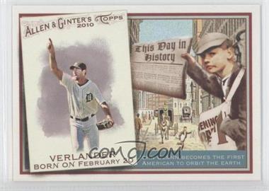 2010 Topps Allen & Ginter's - This Day in History #TDH14 - Justin Verlander