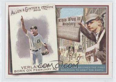 2010 Topps Allen & Ginter's - This Day in History #TDH14 - Justin Verlander