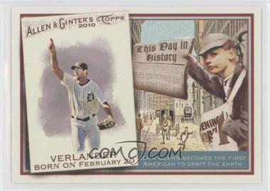 2010 Topps Allen & Ginter's - This Day in History #TDH14 - Justin Verlander