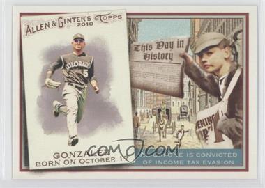 2010 Topps Allen & Ginter's - This Day in History #TDH16 - Carlos Gonzalez