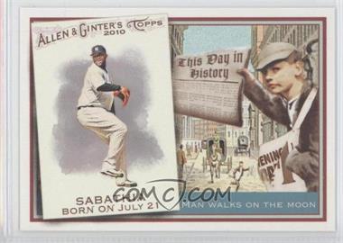 2010 Topps Allen & Ginter's - This Day in History #TDH20 - CC Sabathia