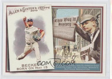 2010 Topps Allen & Ginter's - This Day in History #TDH67 - Josh Beckett