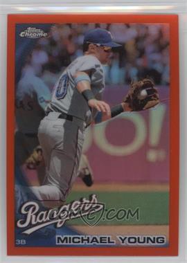 2010 Topps Chrome - [Base] - Orange Refractor #108 - Michael Young