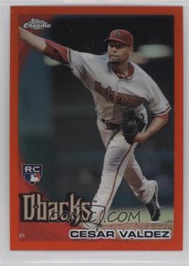 2010 Topps Chrome - [Base] - Orange Refractor #194 - Cesar Valdez