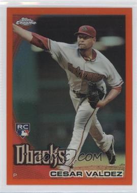 2010 Topps Chrome - [Base] - Orange Refractor #194 - Cesar Valdez