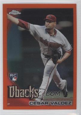 2010 Topps Chrome - [Base] - Orange Refractor #194 - Cesar Valdez