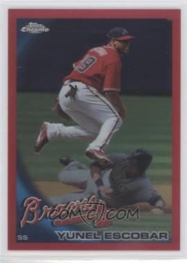 2010 Topps Chrome - [Base] - Red Refractor #49 - Yunel Escobar /25