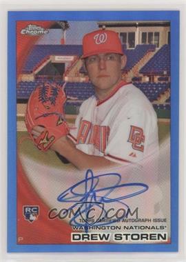 2010 Topps Chrome - [Base] - Rookie Autographs Blue Refractor #216 - Drew Storen /199