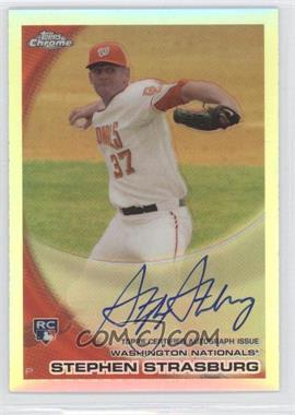 2010 Topps Chrome - [Base] - Rookie Autographs Refractor #212 - Stephen Strasburg /499