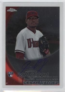 2010 Topps Chrome - [Base] - Rookie Autographs #194.2 - Cesar Valdez (Signed Front And Back) [Noted]