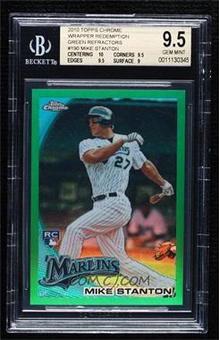 2010 Topps Chrome - [Base] - Wrapper Redemption Green Refractor #190 - Mike Stanton /599 [BGS 9.5 GEM MINT]