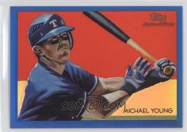 2010 Topps Chrome - National Chicle Chrome - Blue Refractor #CC15 - Michael Young by Paul Lempa /199