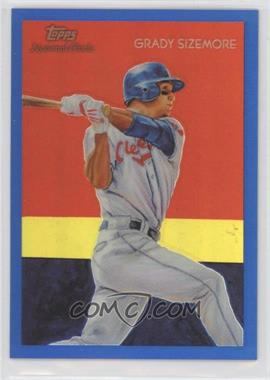2010 Topps Chrome - National Chicle Chrome - Blue Refractor #CC2 - Grady Sizemore by Chris Henderson /199 [EX to NM]