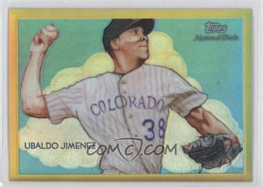 2010 Topps Chrome - National Chicle Chrome - Gold Refractor #CC36 - Ubaldo Jimenez by Jeff Zachowski /50