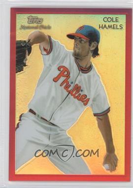 2010 Topps Chrome - National Chicle Chrome - Red Refractor #CC28 - Cole Hamels by Ken Branch /25