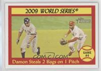 2009 World Series - Game #4: Damon Steals 2 Bags on 1 Pitch [Poor to …