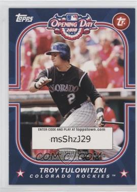 2010 Topps Opening Day - ToppsTown Code Cards #TTS10 - Troy Tulowitzki