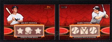 2010 Topps Sterling - Sterling Pairs Relics #SPR-7 - Mickey Mantle, Mark Teixeira /10