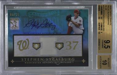 2010 Topps Tribute - Relic Autographs - Blue #TAR-SS - Stephen Strasburg /75 [BGS 9.5 GEM MINT]