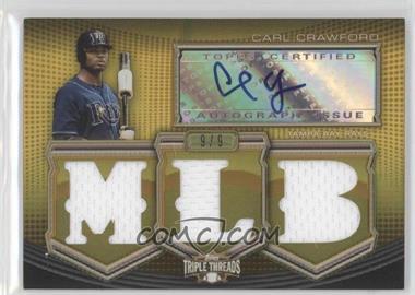 2010 Topps Triple Threads - Autographed MLB Die-Cut Relics - Gold #TTAR-CC - Carl Crawford /9