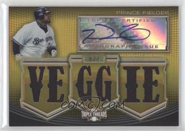 2010 Topps Triple Threads - Autographed Relics - Gold #TTAR-15 - Prince Fielder /9